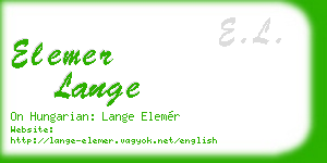 elemer lange business card