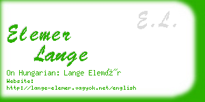 elemer lange business card